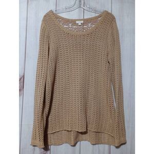 Candies Sweater Ladies Extra‎ Large Tan Open Weave